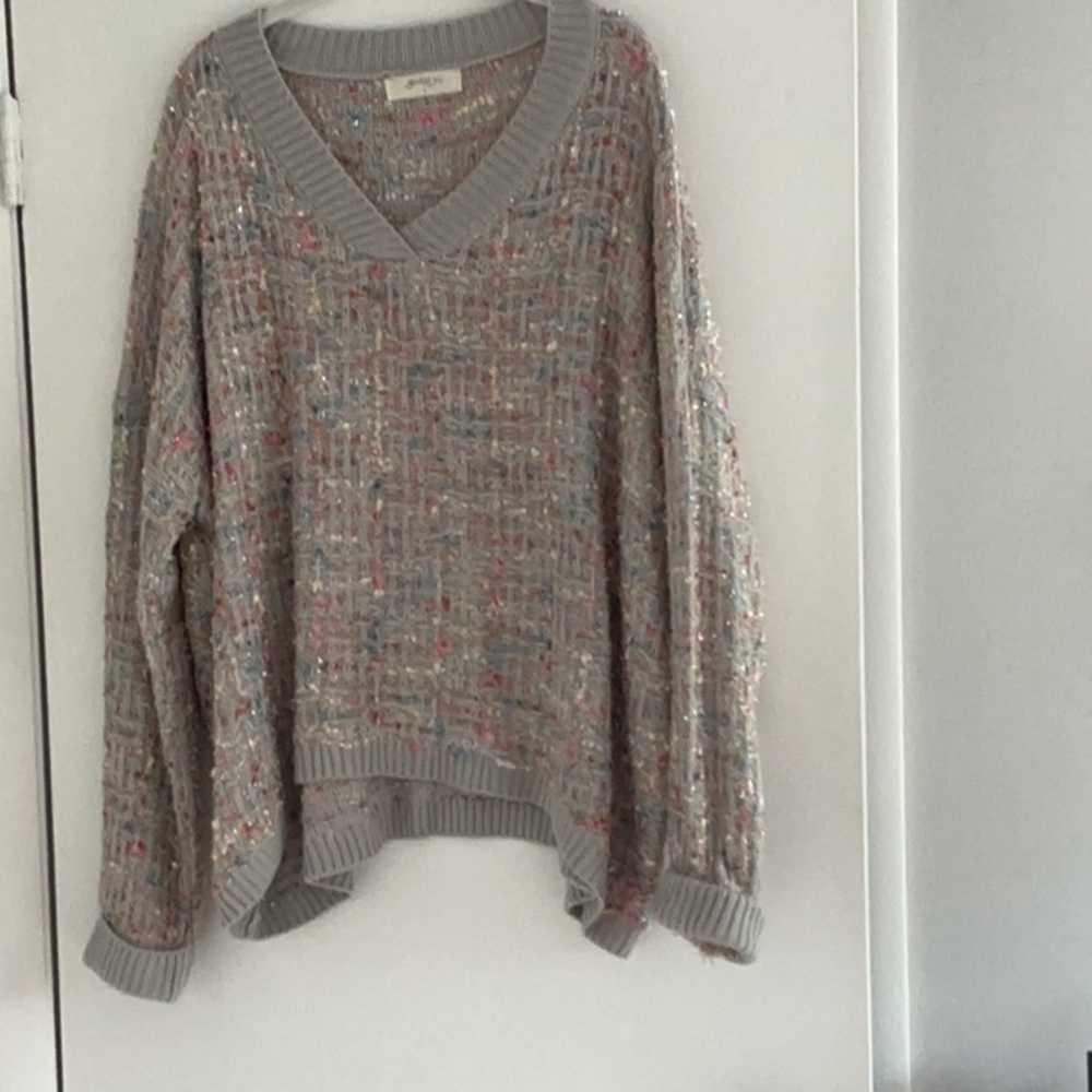 Altar'd State Multicolor Knit V-Neck Sweater